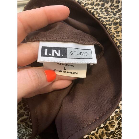 I.N. Studio vintage animal print skirt blouse set size 8 - Picture 3 of 14